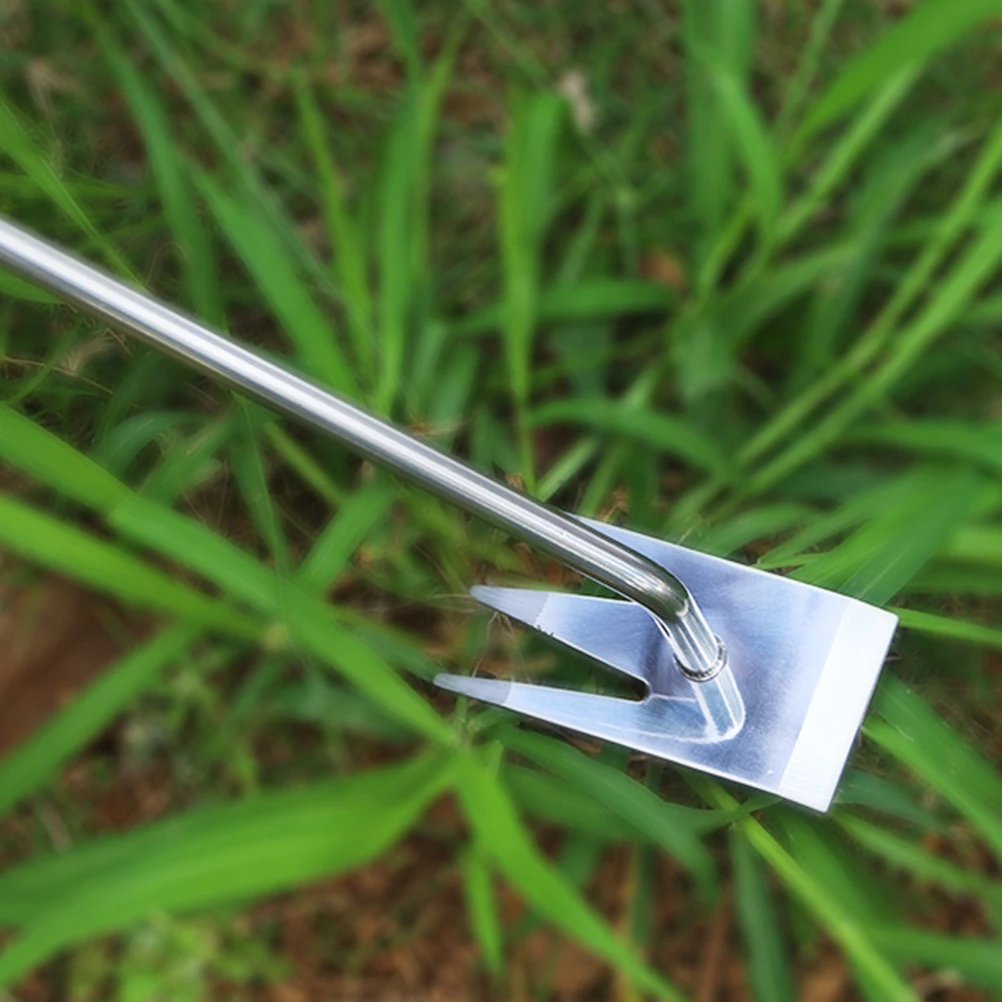 

Stainless Steel Weeding Tool Ergonomic Grip -Shaped Fork Tip Wear Resistant Yard Gardening Rake Multi Function Weed