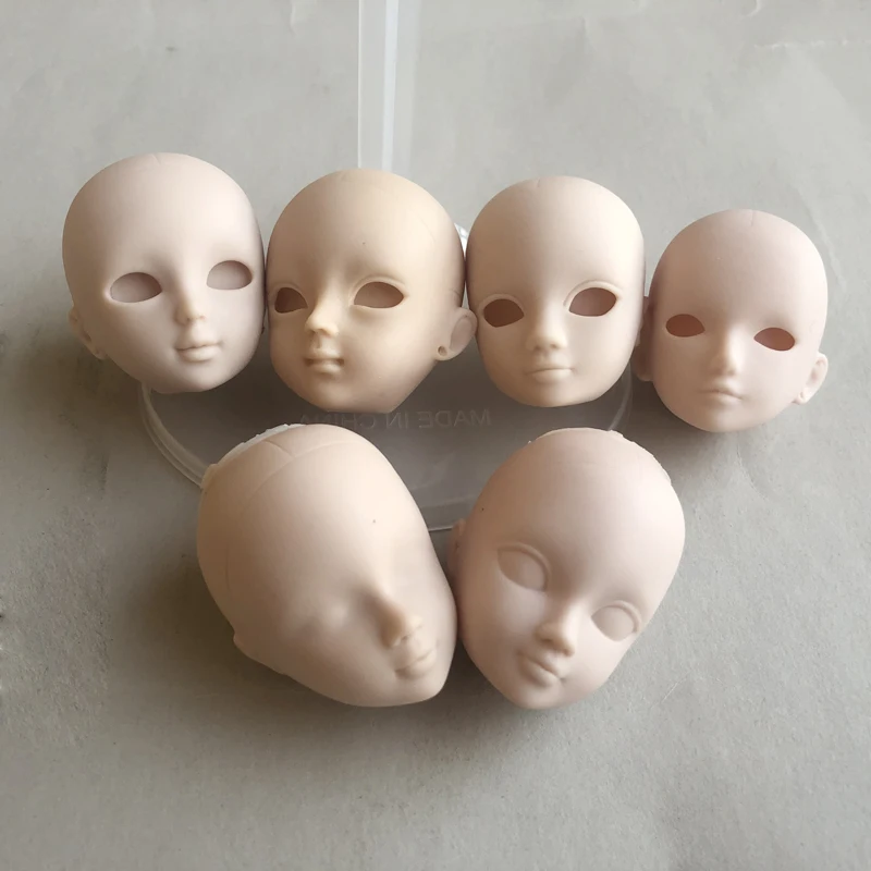 2pcs/lot Soft DIY Practice Makeup White Skin Doll Heads For 1/6 BJD as For 29cm Doll\'s Practicing Makeup Head Without Hair