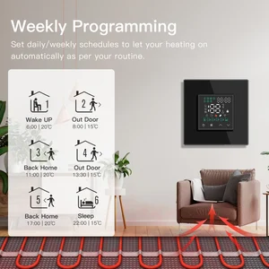 ترموستات التدفئة الأرضية الكهربائية BSEED-WiFi ، الغرفة ، التحكم في درجة الحرارة ، مفاتيح الشاشة التي تعمل باللمس ، Alexa ، Google ، تطبيق Tuya أفضل 6 ماكينة صنع قهوة واي فاي تويا - رقم 2