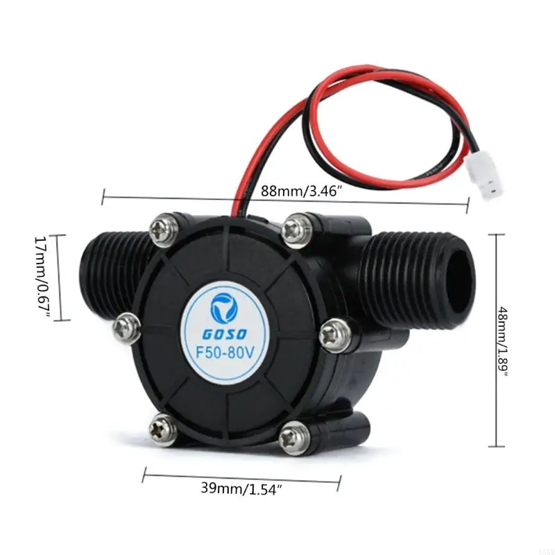 Y55E 80V/12V/5V Generador flujo agua potencia Hidráulico Diy Conversión energía Luz