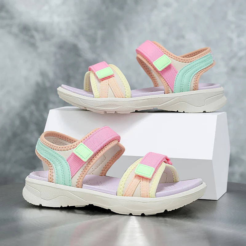 Kids Sandals Casual Summer Shoes for Girls Lightweight Comfortable Open Toe Walking Shoes Children Outdoor Beach Shoes 2026 New