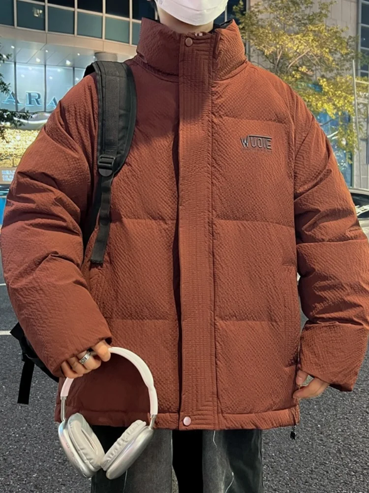 

Men's Puffer Jaet Stand Collar Lightweight Thi Du down Bread Sle Warmth Youth Faionable Winter Outerwear Coat