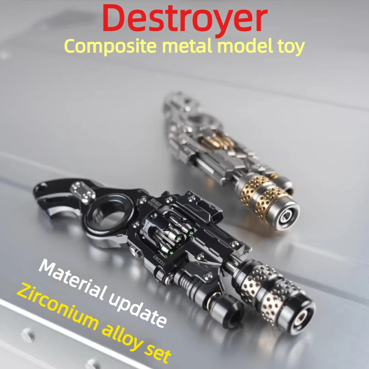 

WANWU EDC New Destroyer Revolver Mechanical Fidget Toy with Zirconium Alloy Material and Push-Action Mechanism for Stress Relief