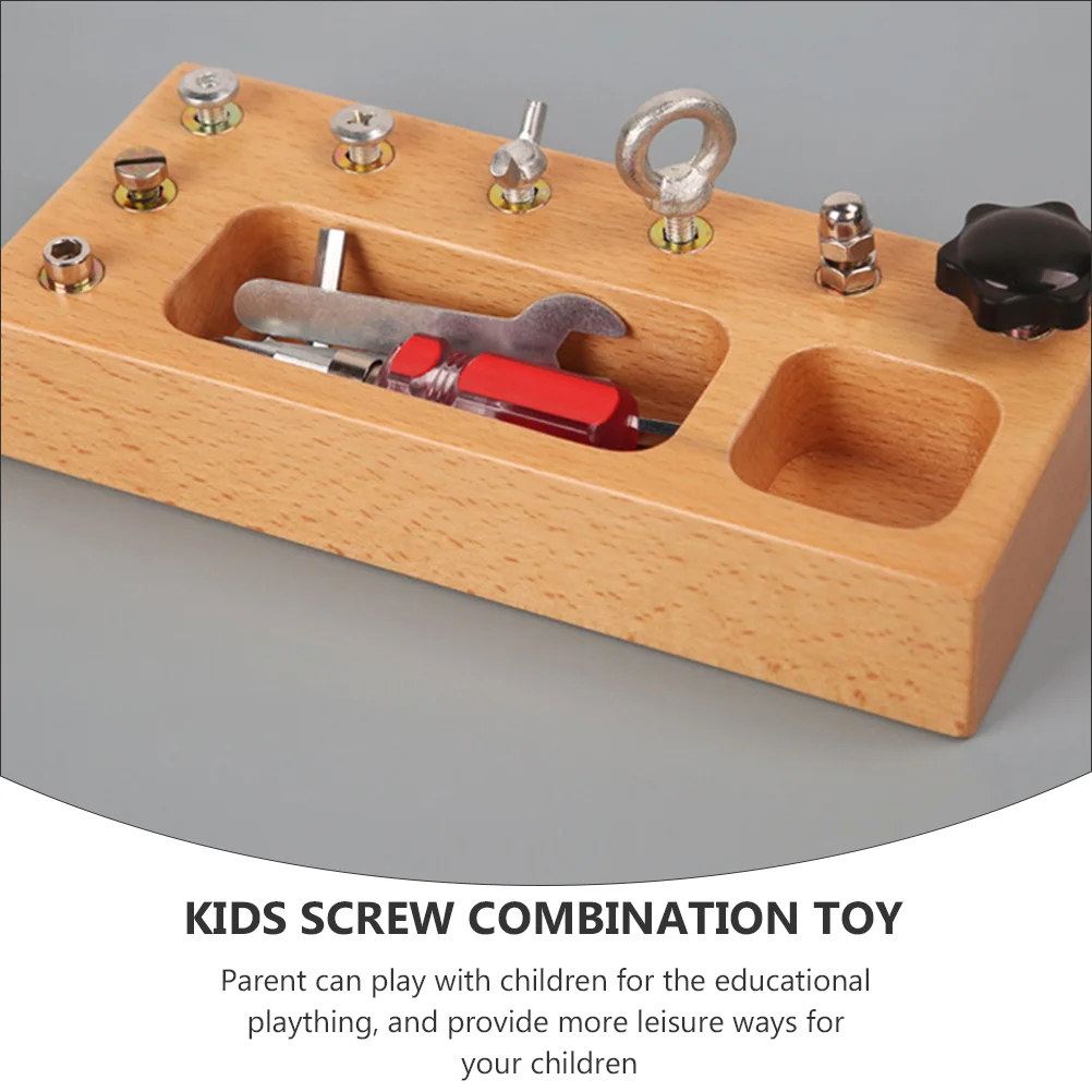 Puzzle Wood Screw Educational Toys Parent-child Kids Wooden Stainless Steel Combination