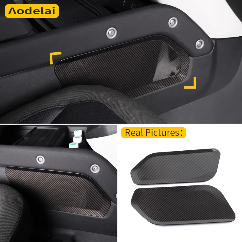

For Land Rover Defender 90 110 130 2020-24 ABS Carbon Fiber Car Central Control Storage Box Partition Cover Trim Car Accessories