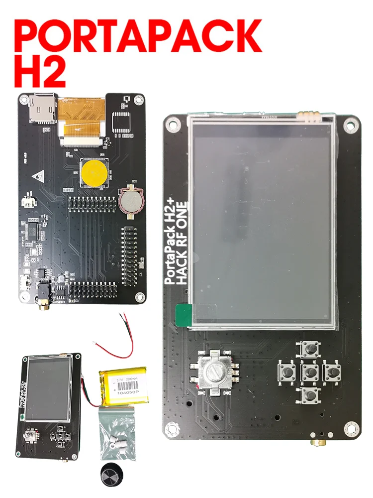 

PORTAPACK H2 For HACKRF ONE SDR + 0.5ppm TCXO + 1500mAh Battery + 3.2inch Touch LCD Hackrf Case Black