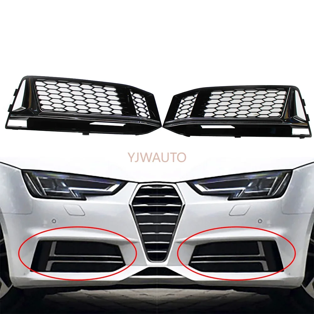 For Audi S4 A4 B9 S-LINE 2016 2017 2018 Foglights Cover Car Fog Lamp Vent Base Front Bumper Driving Fog Light Support