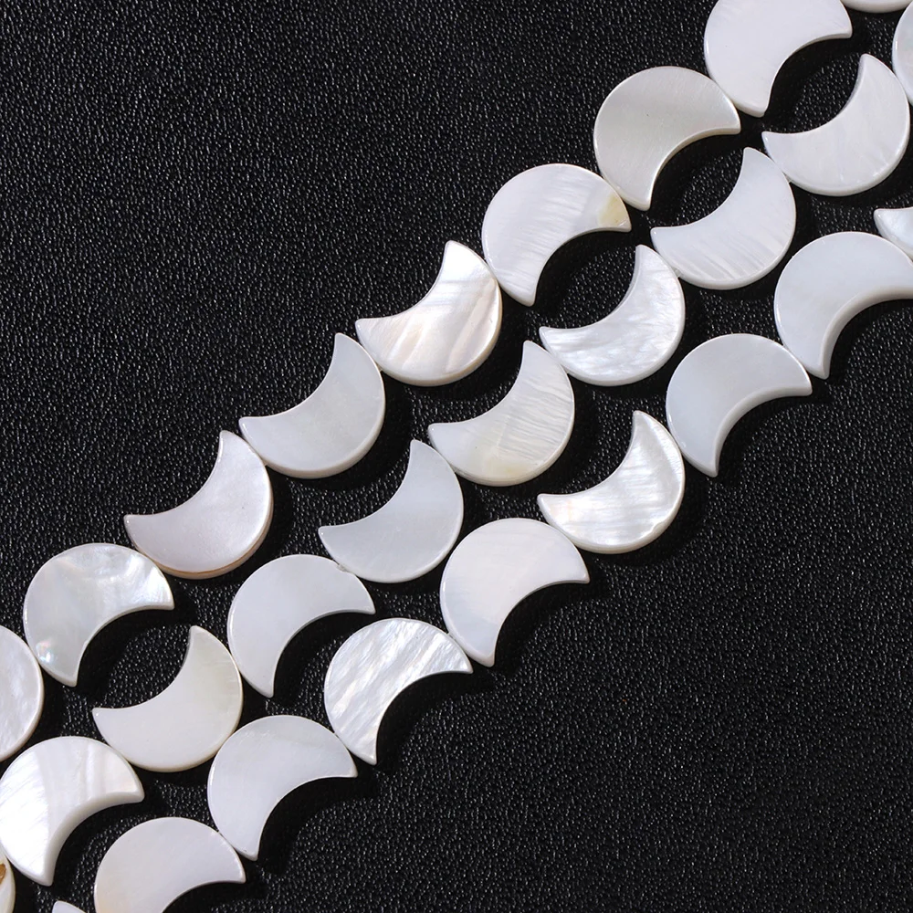 Colorful Crescent Shell Beads Freshwater Moon Shape Charm Islam Natural Mother Of Pearl Shell Beads For DIY Jewelry Making