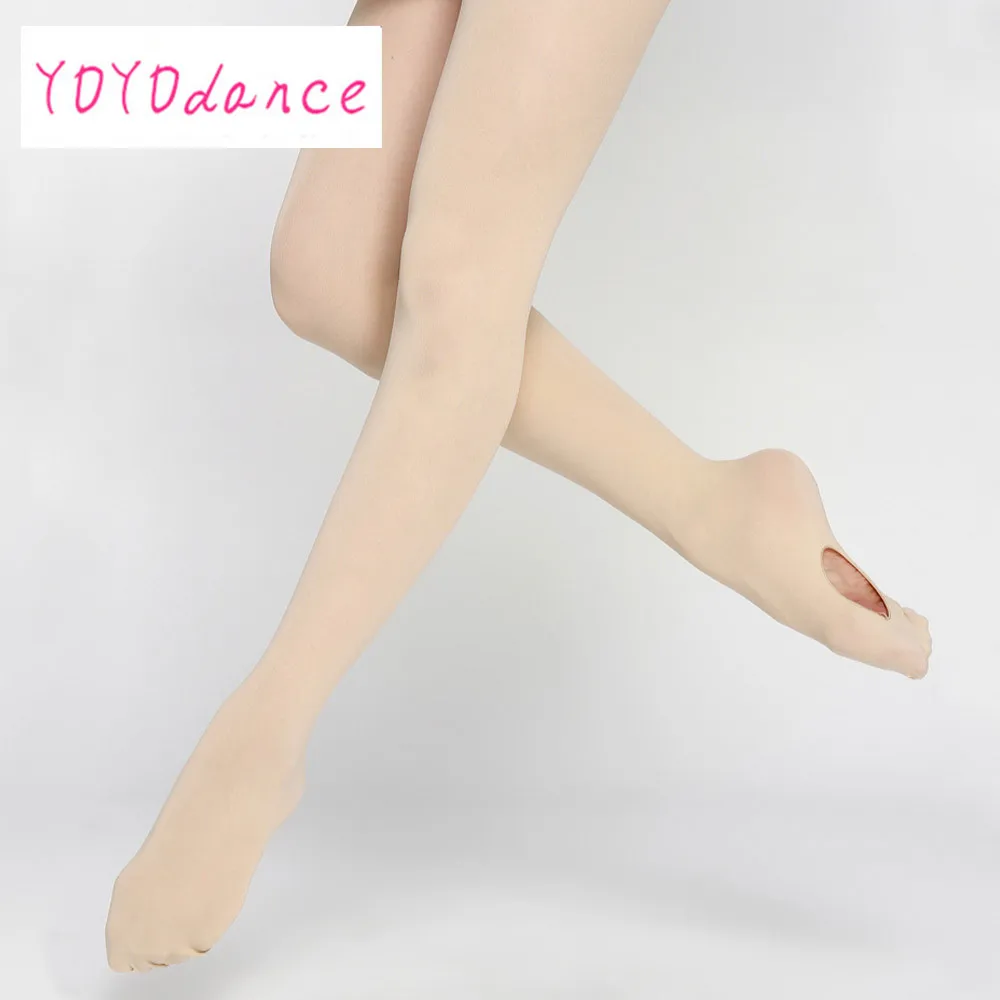 Wholesale Adult Women Pink Dancewear  Soft Microfiber Convertible Dance Ballet Tights with Holes for Sale