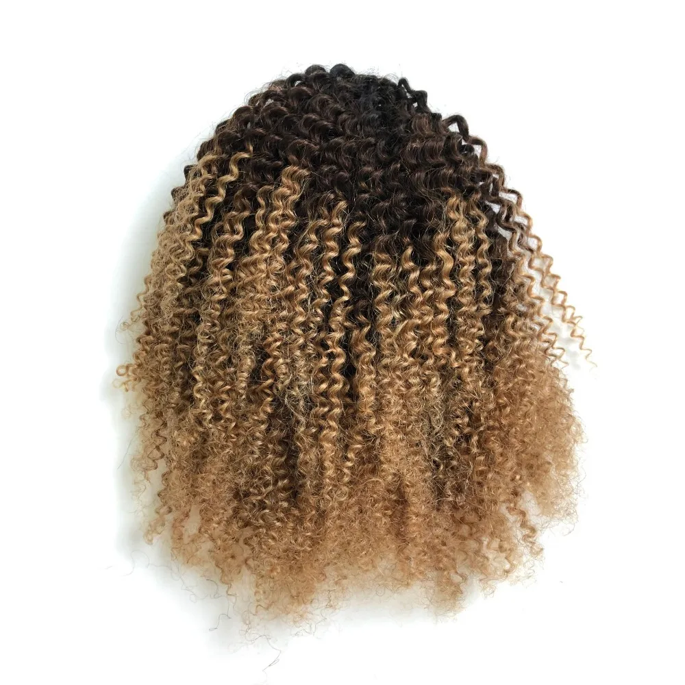 Parrucca per capelli umani premium Capelli afro ricci con coulisse Coda di cavallo 3C-4A Coda con coulisse Colore naturale regolabile per molteplici occasioni