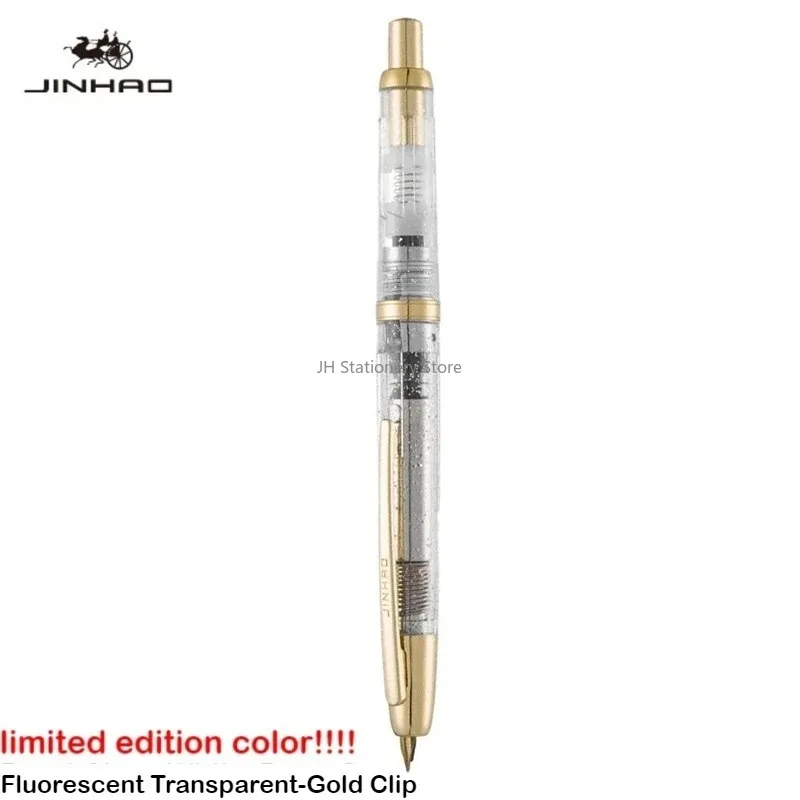 

JINHAO 20 Press Fountain Pen Retractable EF/F Nib Plastic with Clip School Supplies PK 10 A1 Stationery Writing Ink Converter