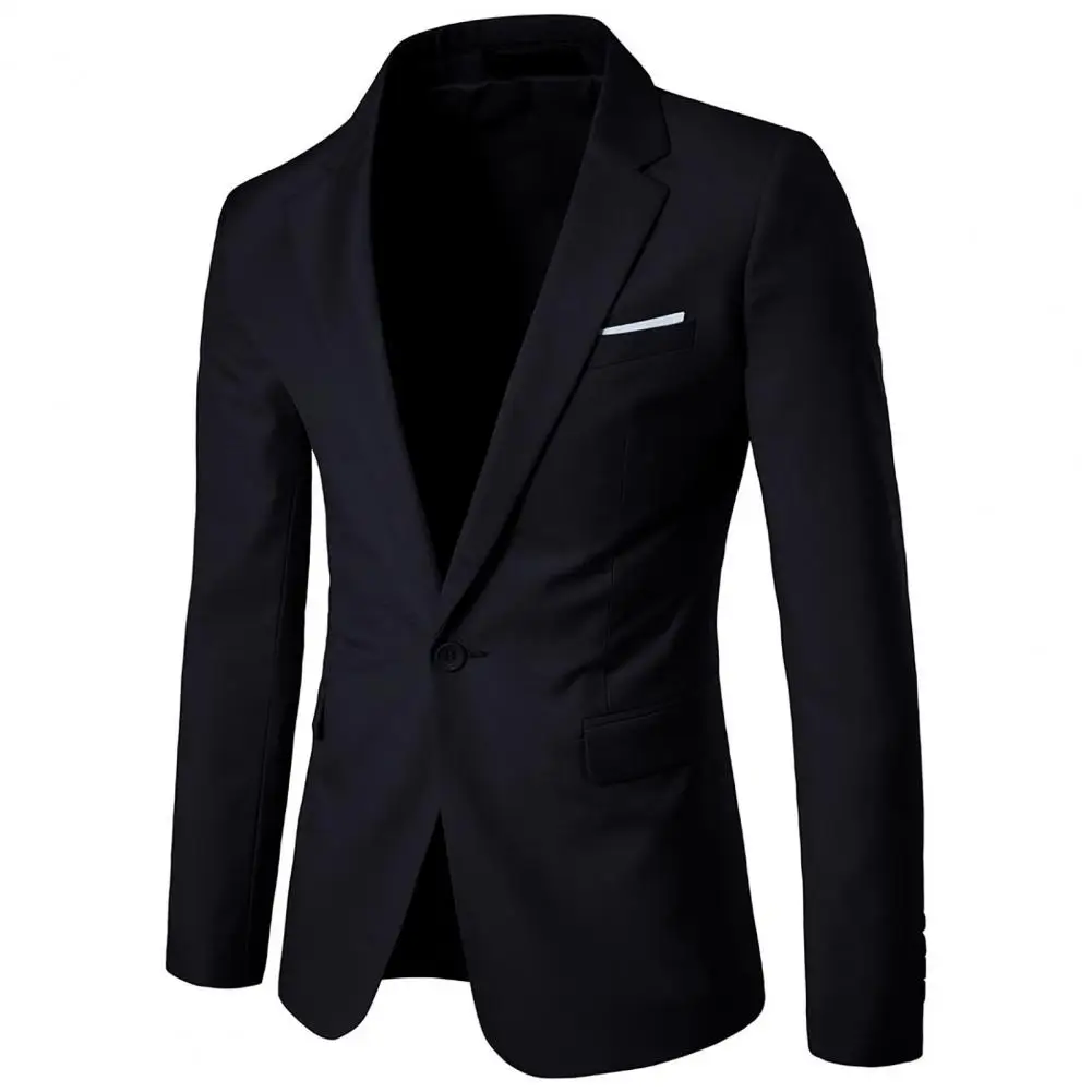 Men Blazer High Quality Business Slim Fit Single Buttons Suits Jacket Men Slim Fit Casual Wedding Groom Blazer Coats Suit Coat