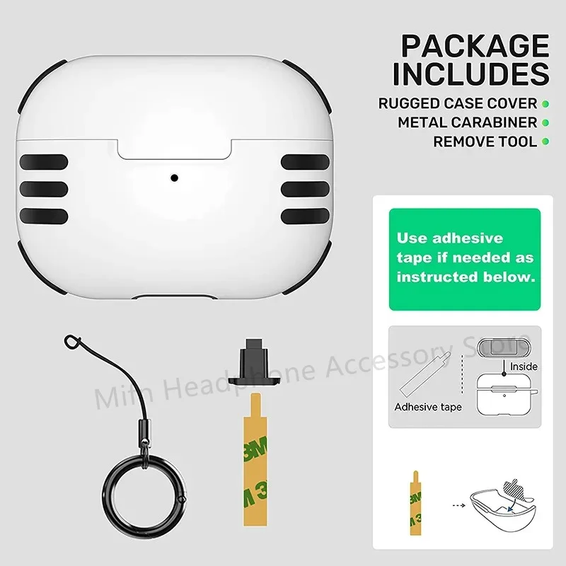 Для нового AirPod Pro 2023 чехол (USB-C)TPU Защитный чехол для наушников роскошный дизайн, безопасный замок для AirPods Pro 2 3 Чехол w/keyrin