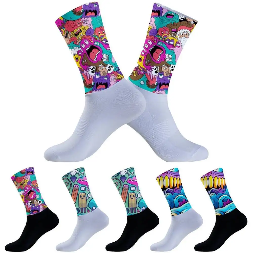 

Новинка 2024, мужские и женские спортивные носки для фитнеса в трубке, велосипедные носки для бега, быстросохнущие, средний цилиндр