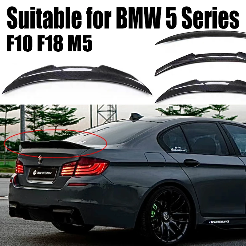 

For BMW 5 Series F10 F18 M5 520i 528i 535i 530i 525i M4 MP PSM Style Carbon Glossy Black Rear Trunk Lid Car Spoiler Wings Tuning