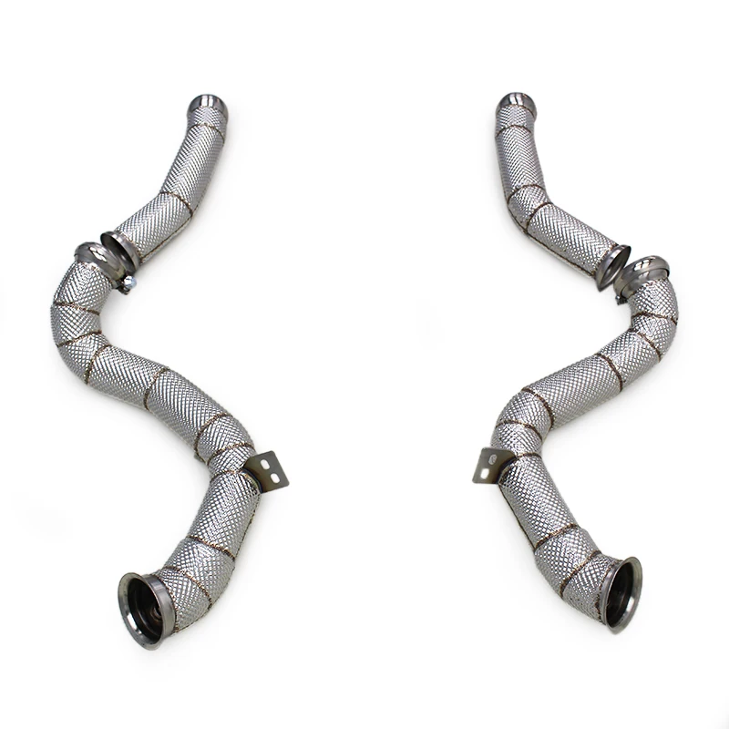 

OBM Exhaust Straight Header Downpipe For Mercedes-Benz C63/C63S AMG W205 4.0T 2015-2020 With Heat Shield SUS304 Free Flow Pipe
