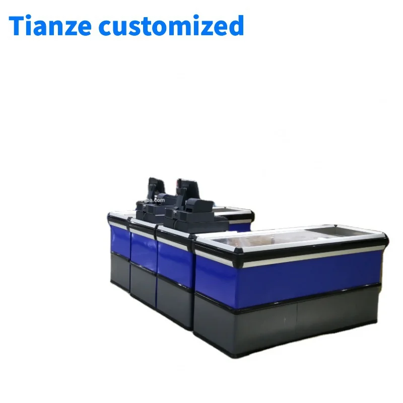 [Customized]Supermarket cashier tables bill checkout counter dimensions cash desk design