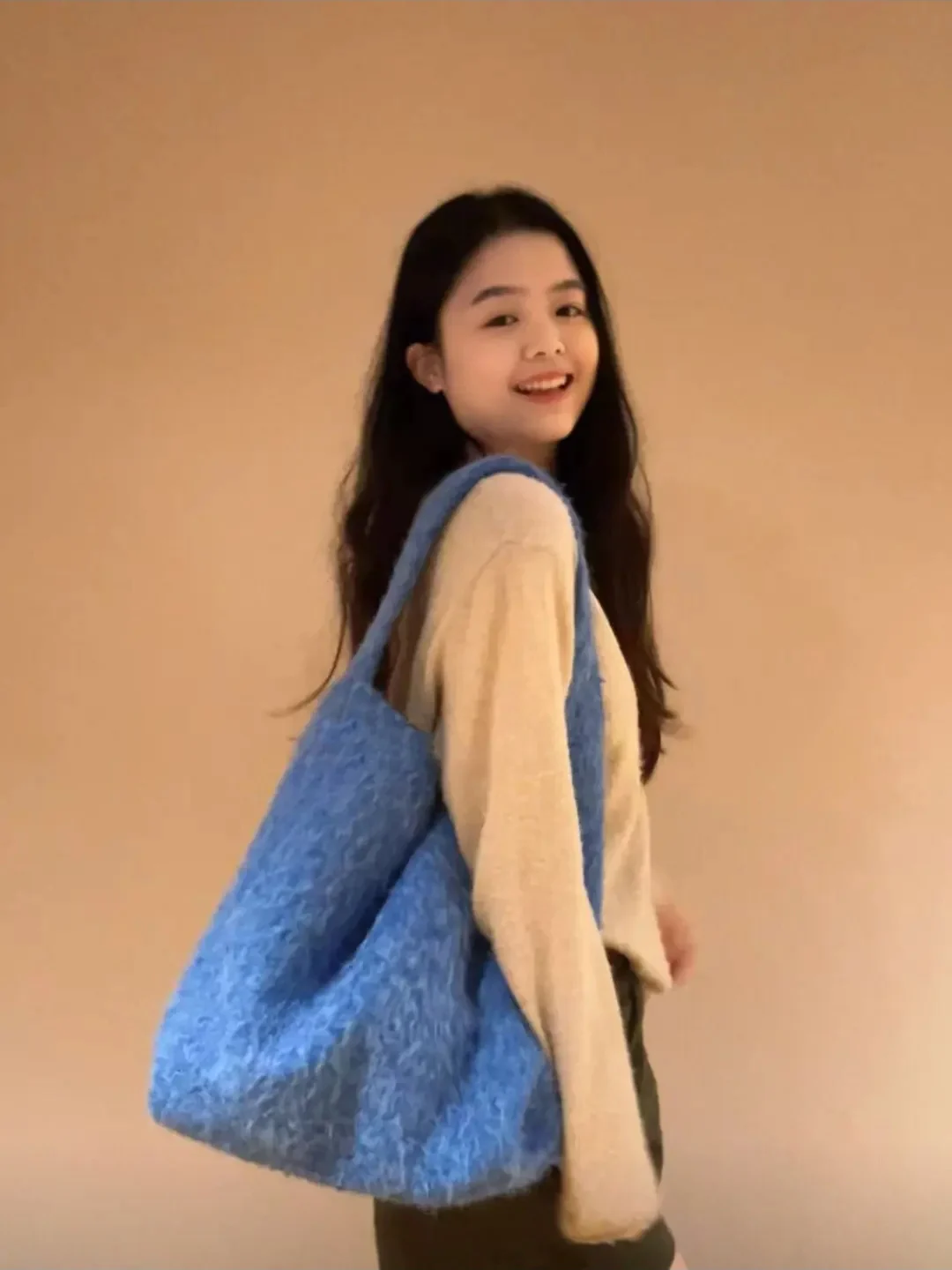 

Casual Woolen Tote Bag 2025 Autumn Winter New Sle Large Capaci Commuter Single oulder Armpit Bag for Men And Women