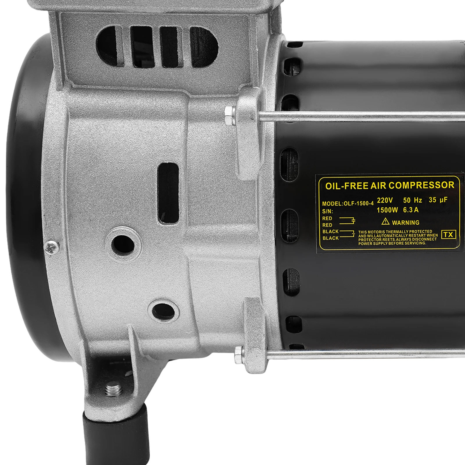 980W/1500W Luftkompressor-Pumpenkopf 1380R Geräuscharme Ölfreie Motorpumpe mit Kondensator und 0,7Mpa Druck für Fabriken und Haushalte – Detail 10