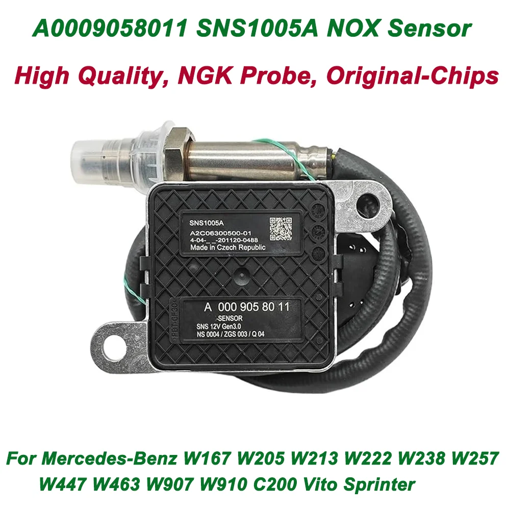 High Quality A0009058011 SNS1005A Nitrogen Oxygen Sensor 12V For Mercedes-Benz W167 W205 W213 W222 W238 W257 W447 W463 W907 W910