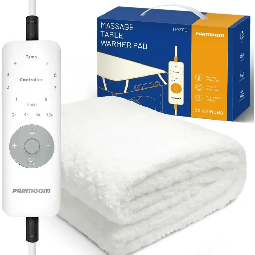 

Professional Massage Bed Warmer with 4 Timers, 8 Heat Levels, Overheat Protection, 30 x 71