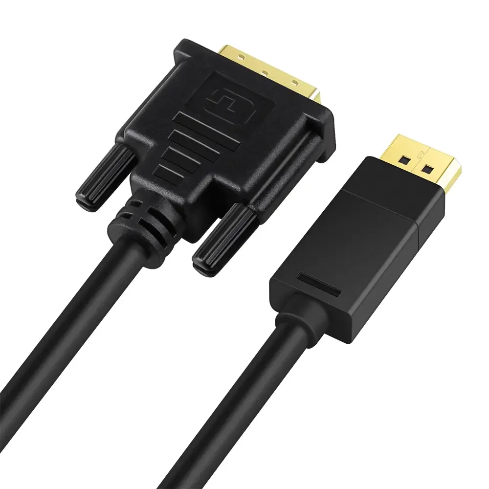 DTECH 1.8m 3m banhado a ouro 1080P resolução 5Gbps cabo conversor DP para DVI de alta velocidade