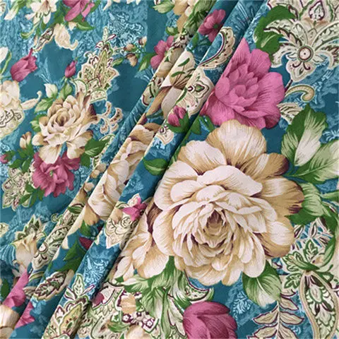 Chinese Style Canvas Fabric Printed By Meters for Curtains Tablecloth Sewing Thick Flower Pattern Sofa Cloth Breathable Durable