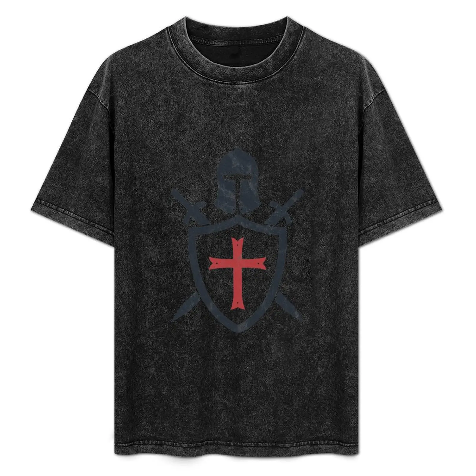

Knights Templar Flag Helmet Cross Sword Gift T-Shirt blue lock boys animal print new edition Men's t-shirt