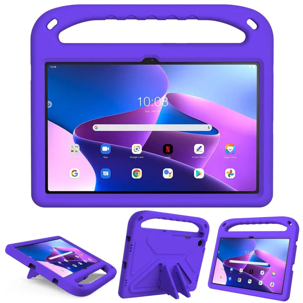 EVA Stand Case For Lenovo Tab P12 M11 2023 M10 Plus 3rd Gen TB-125FU P10 K10 P11 Gen2 Pro Plus Shockproof Cover With Hand Holder