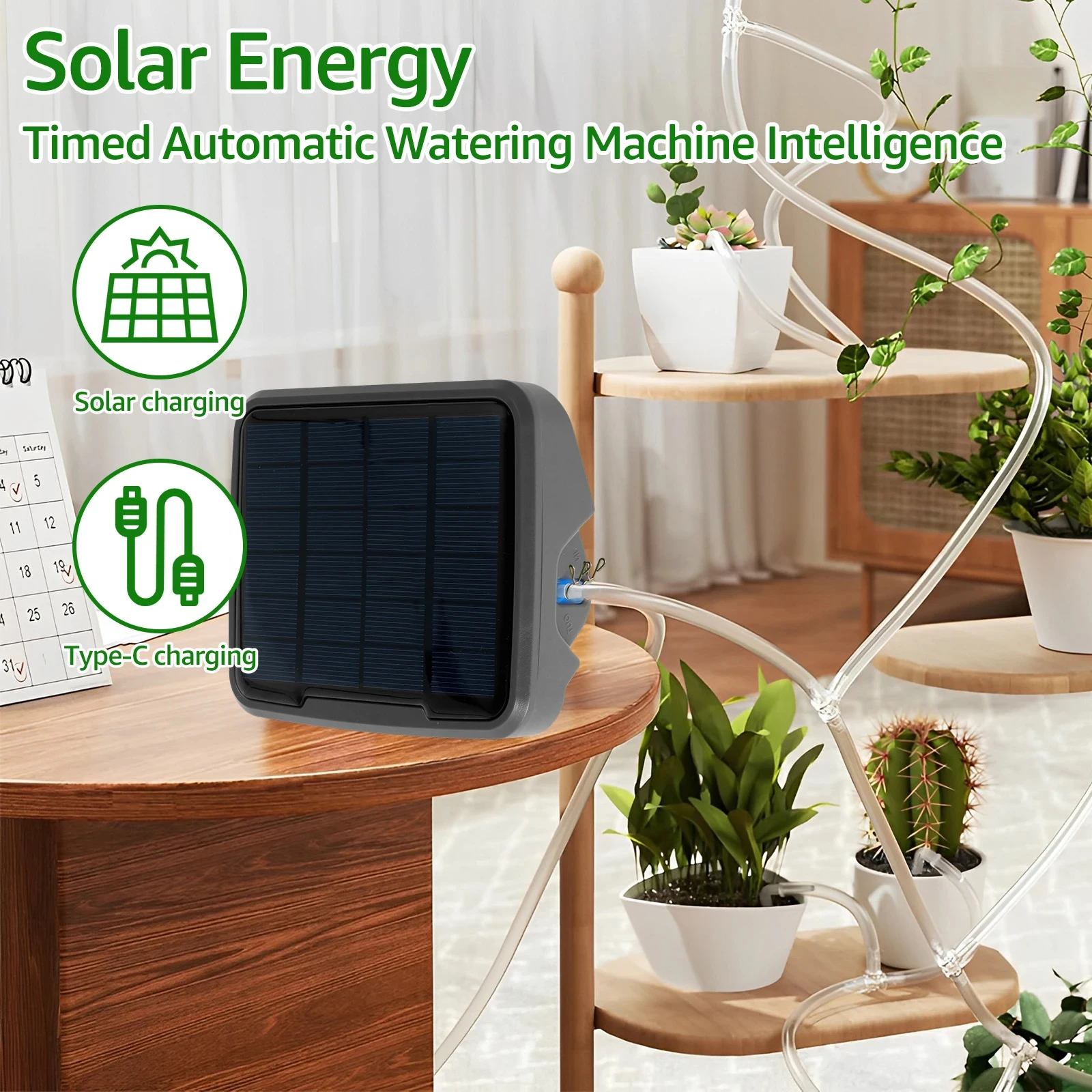 Solar Automatic Watering System Kit Automatic Timed Drip Irrigation Waterer Garden Potted Plant Solar Watering Device