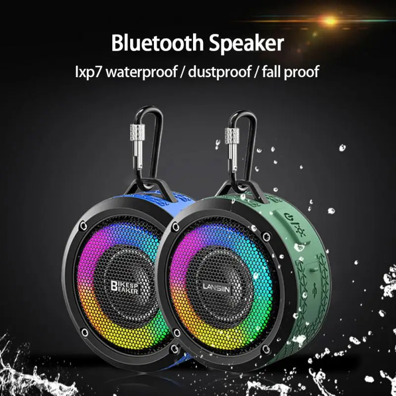 2023 Outdoor Riding Waterproof Bluetooth-compatible Wireless Speaker RGB Colorful Luminous High-power Subwoofer Speaker