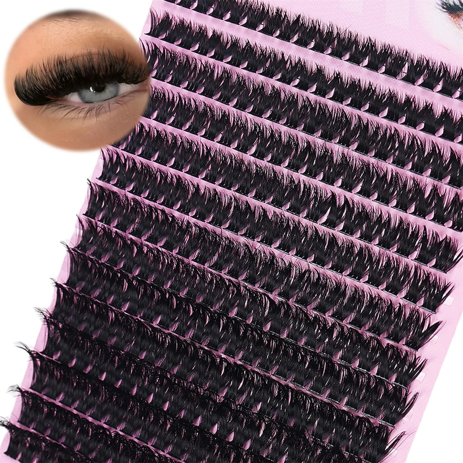 D Curl 80D Cluster Eyelash Extensions Mixed Dense Volume Handmade Individual Lash Bundles Soft Cluster Lashes Self Makeup