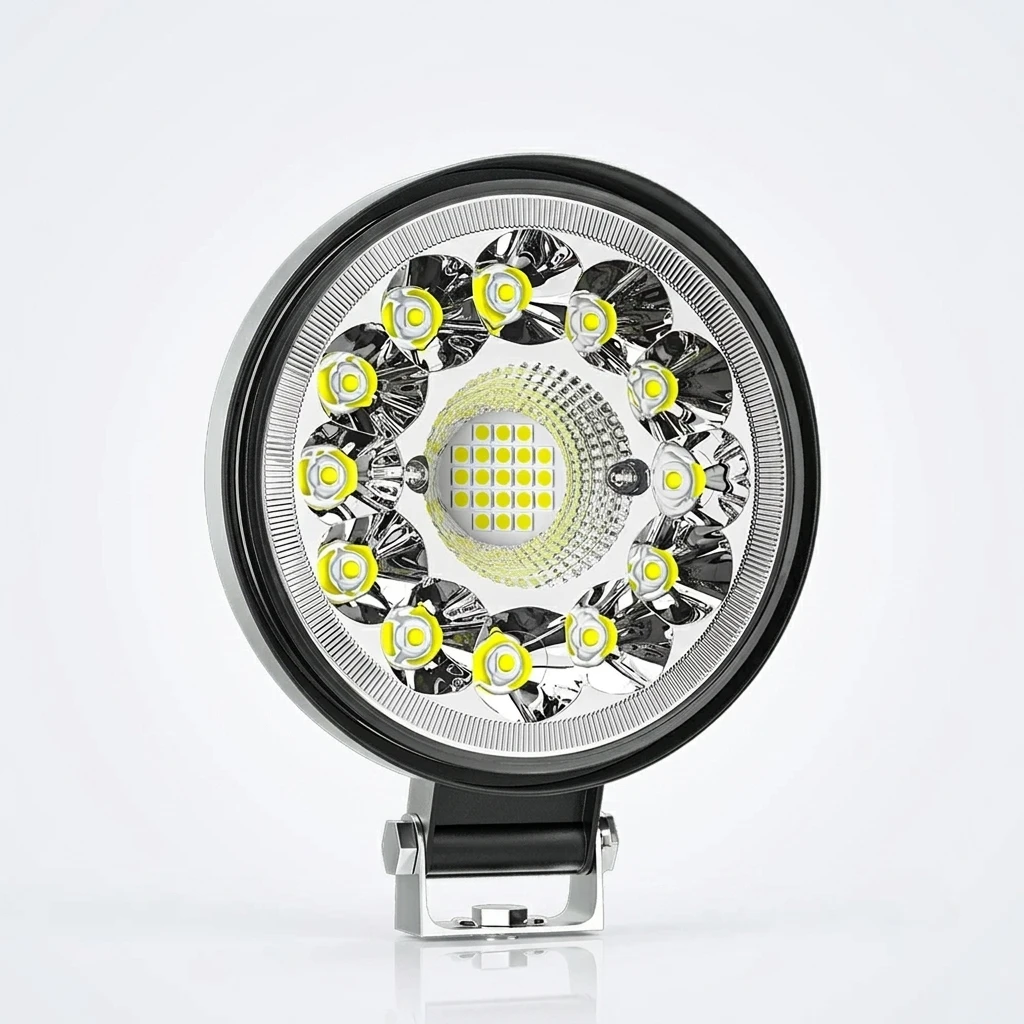 99W 4 Inch Round LED Work Light 33 LEDs Spot Flood Combo Beam DC 9-30V Waterproof Lamp for Truck SUV ATV Boat