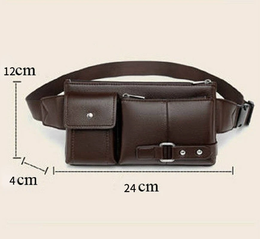 Cintura de couro Homens Cintura Sacos Fanny Pack Belt Bag Phone Bags Travel Waist Pack Masculino Cintura Pequena Bolsa de couro Bolsa