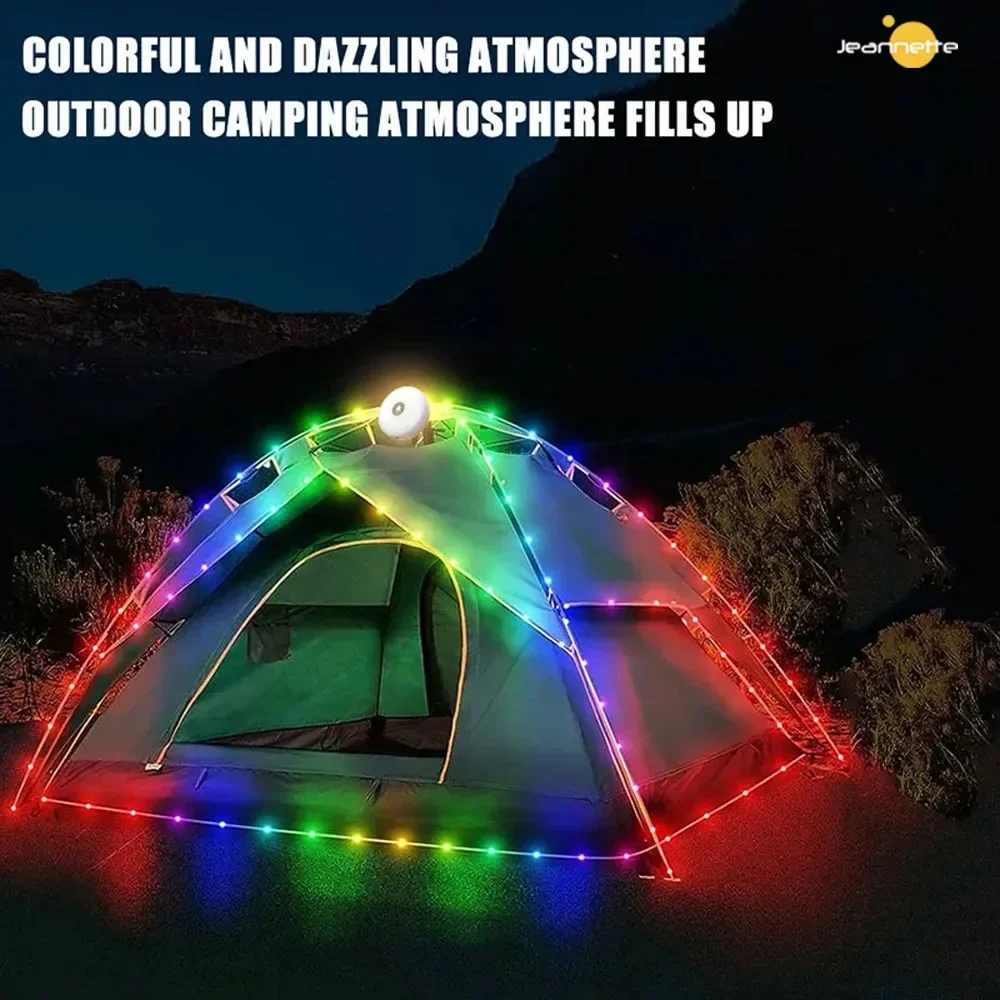 Imagem -05 - Impermeável Lâmpada Led para Camping 10m Ip67 Luz Colorida Atmosfera Sucção Magnética Pendurado para Barraca Jardim