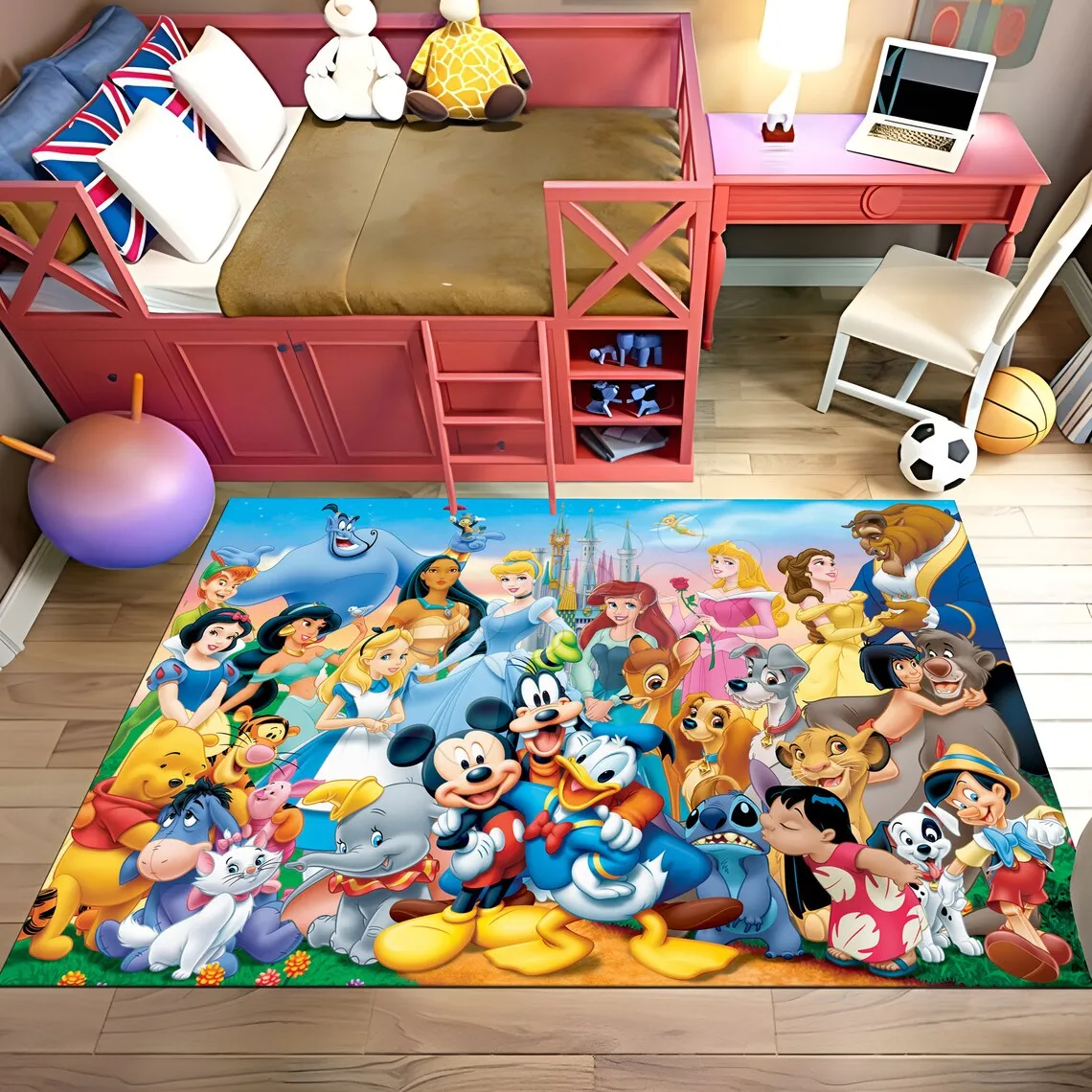 MINISO Disney Family Cartoon Carpet Rug for Living Room Rug Bedroom Sofa Doormat Decor Child Non-slip Floor Mat Gifts