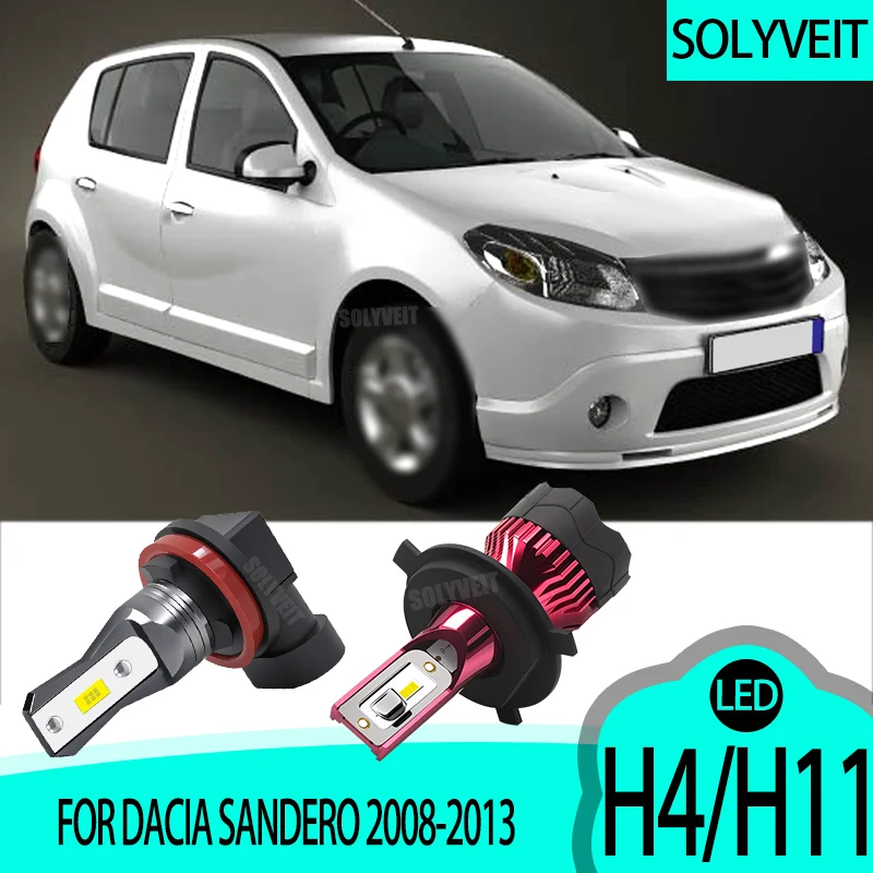 

2/4pcs LED Headlight Foglamp Conversion Kit H4 H11 6000K High Bright White 12v FOR Dacia Sandero 2008 2009 2010 2011 2012 2013