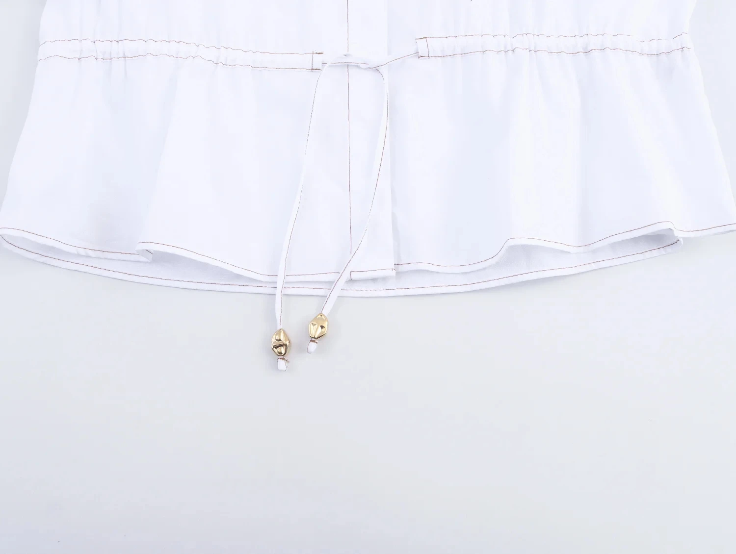 HH femmes mode polyvalent solide ligne garniture popeline chemise femme revers simple boutonnage cordon taille à manches longues chemise