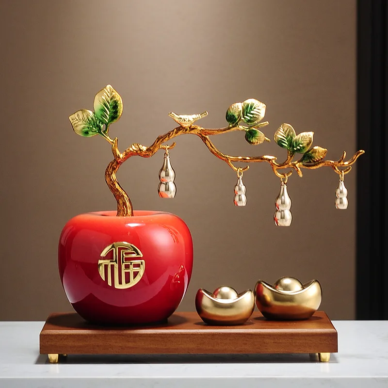 

Lucky Apple Ornament High-end Living Room TV Cabinet Wine Cabinet Decoration Office Bogu Rack Housewarming New Home Gifts