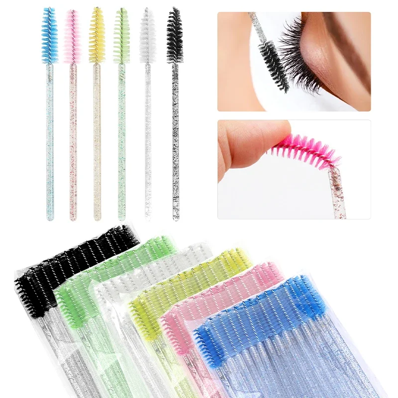 50 pz Spazzole Per Ciglia Usa E Getta Strumenti di Estensione Delle Ciglia Pennello Per Sopracciglia Mascara Bacchette Applicatore Spoolers brosse cils