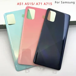 For Samsung Galaxy A51 A515 A71 A715 Phone Housing Case Battery Back Cover Rear Door Cover Camera Lens Replacement Part