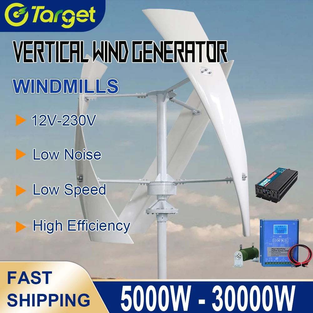 Poland Delivers 20000W 15KW 30000W Vertical Axis Maglev Wind Turbine Free Energy Wind Turbine Low Speed Low Noise Household RV