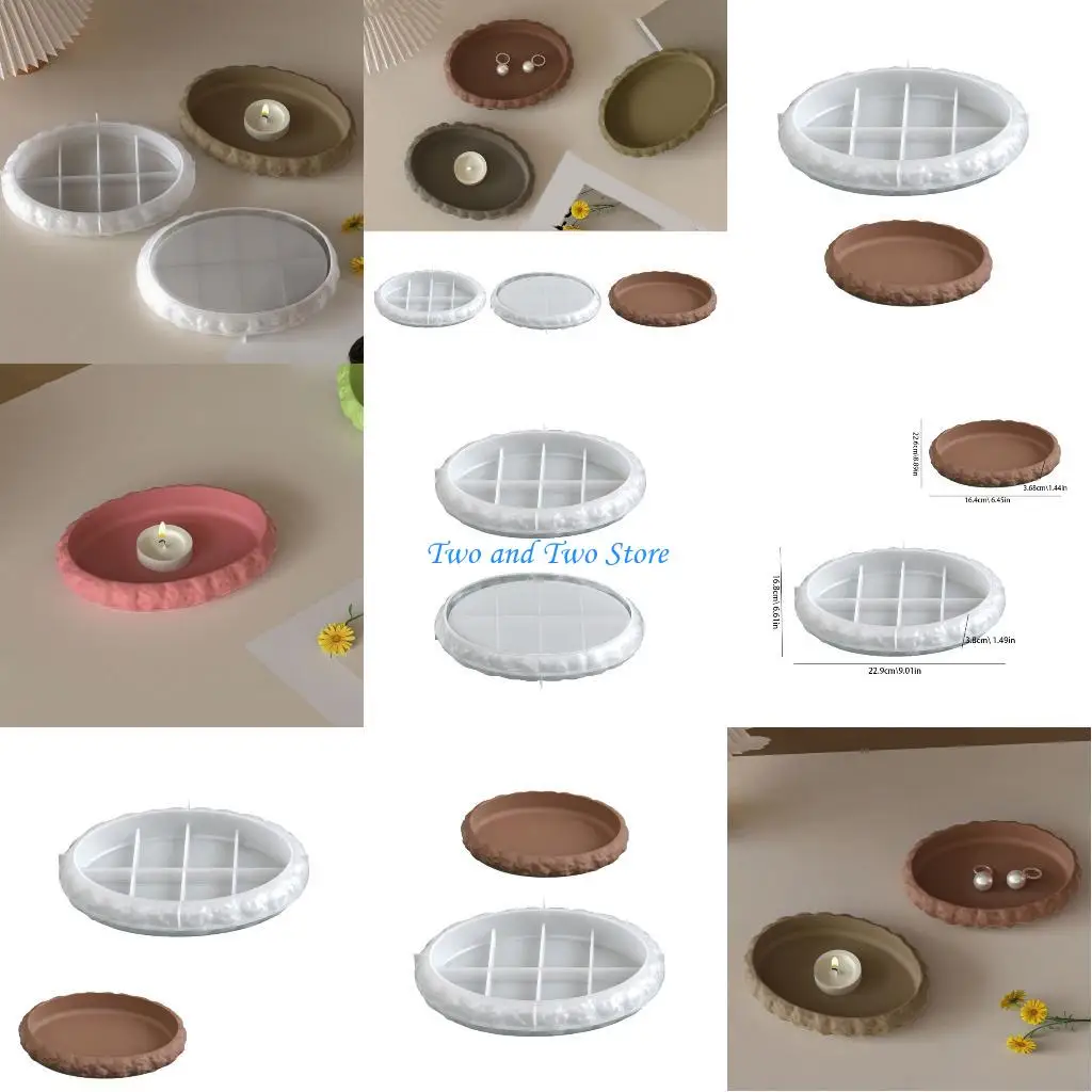 

HX6F Oval Silicone Mold Rock Texture Tray Making Tool For Resin Jewelry Containers
