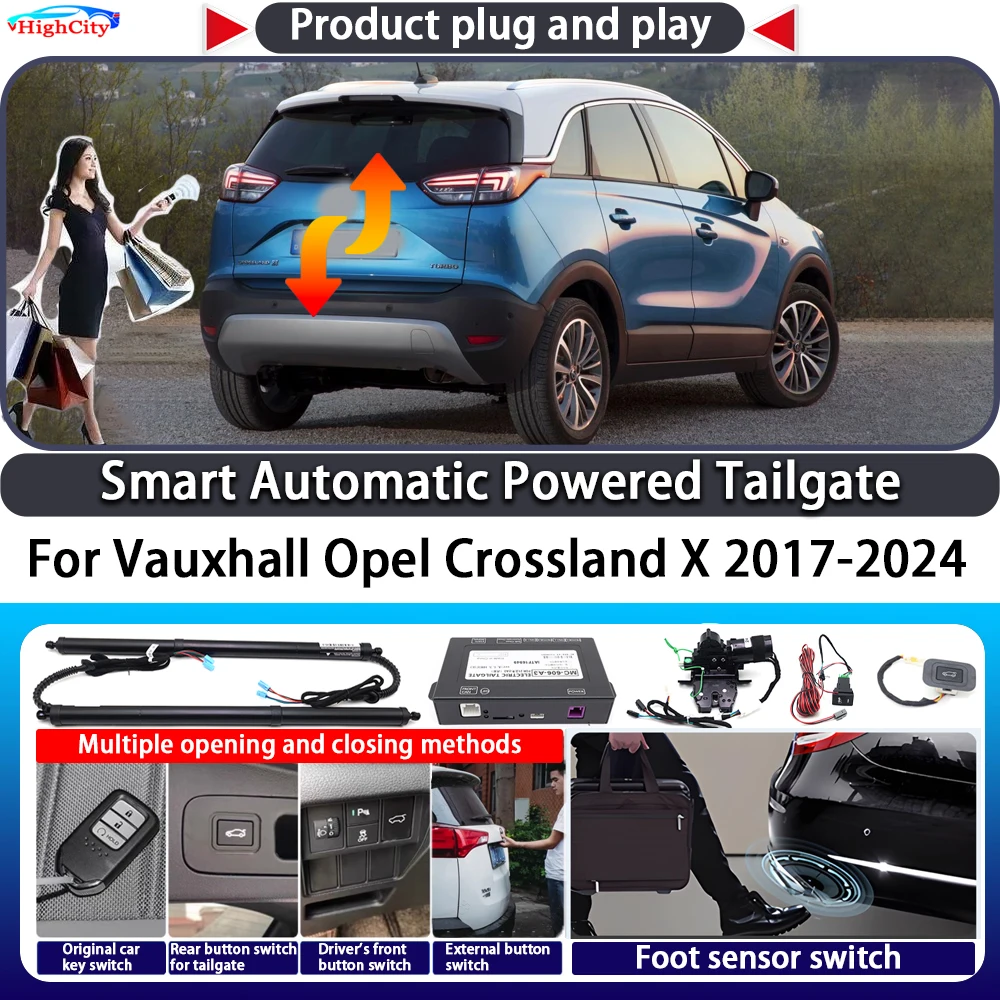 

For Vauxhall Opel Crossland X 2017-2024 OEM Smart Automatic Powered Tailgate Key Control Trunk Lift Close Kit Power Tailgate