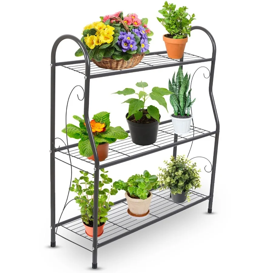 

3 Tier Plant Stand Shelf Flower Pot Holder Display Rack 88LBS Utility Storage Organizer
