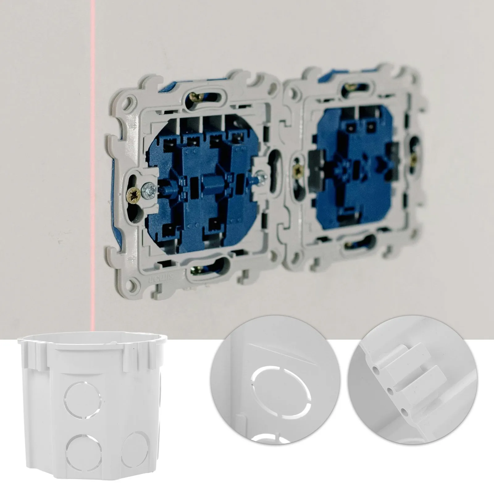 

2pcs Round Electrical Box Weatherproof Outdoor Junction Box For Wall Outlet Socket Drywall Mounting Electric Boxes