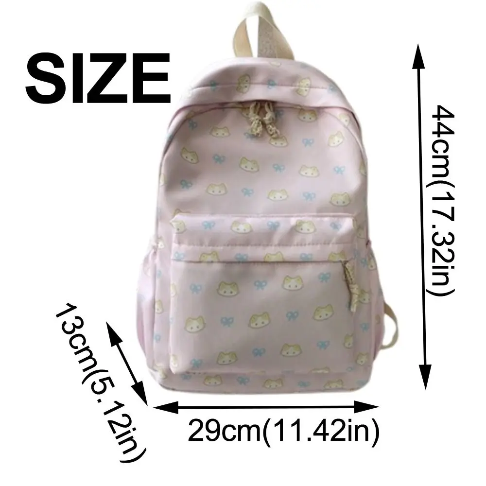Creative Students School Bags Large Capacity Cute Cartoon Shoulder Bag Zipper Closure Breathable Girls' Backpack Outdoor