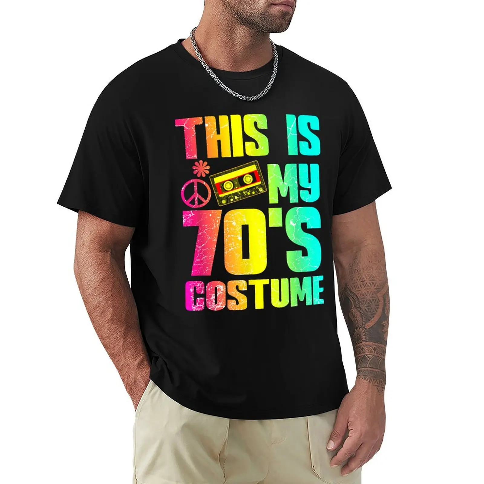 

70s Halloween Costume 1970s Seventies Music Dancing Disco T-Shirt cute tops quick drying designer t shirt men