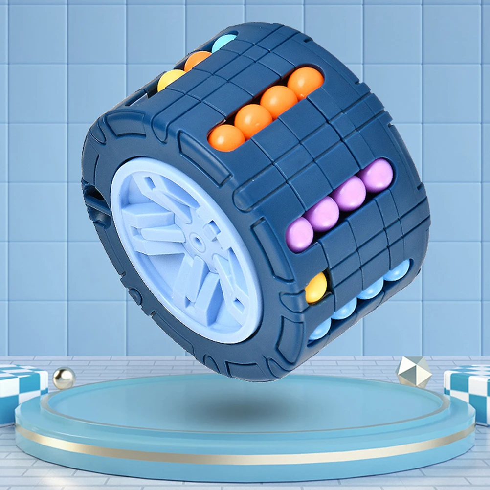 

2 шт., кубик на кончиках пальцев, разноцветные бусины, вращающаяся игрушка для снятия стресса для детей, декомпрессия, образовательный интеллект, гироскоп, вращение