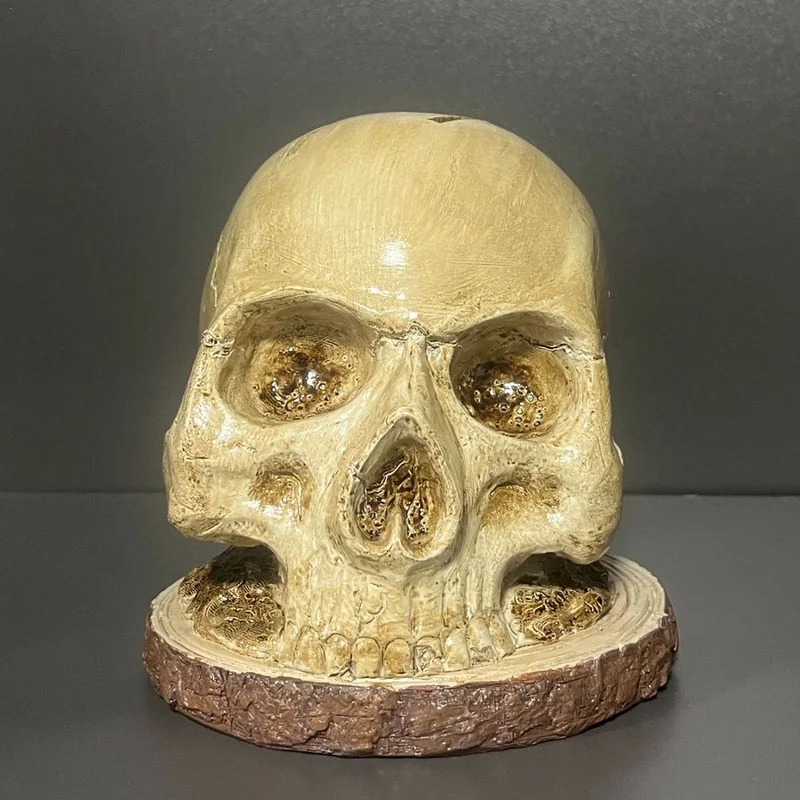 Knives Holders for Counter Top Skull Knives Block for Kitchen Storage Scary Party Storage Rack Decoration Horror Head Rack